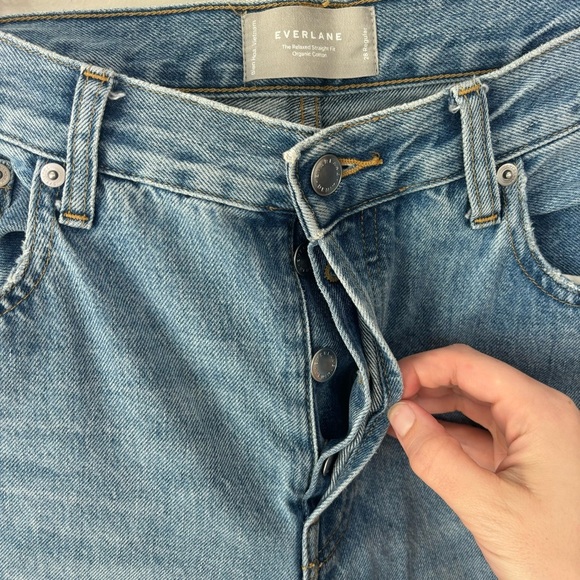 Everlane The Relaxed Straight Fit Jeans In Blue Women’s Sz 28 Reg Organic Cotton - Picture 2 of 8